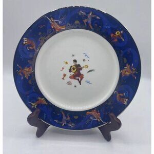 Lenox Simchah Luncheon Plate 9 3/8 " Musician Judaica NMAJH Museum Maskol Wachs